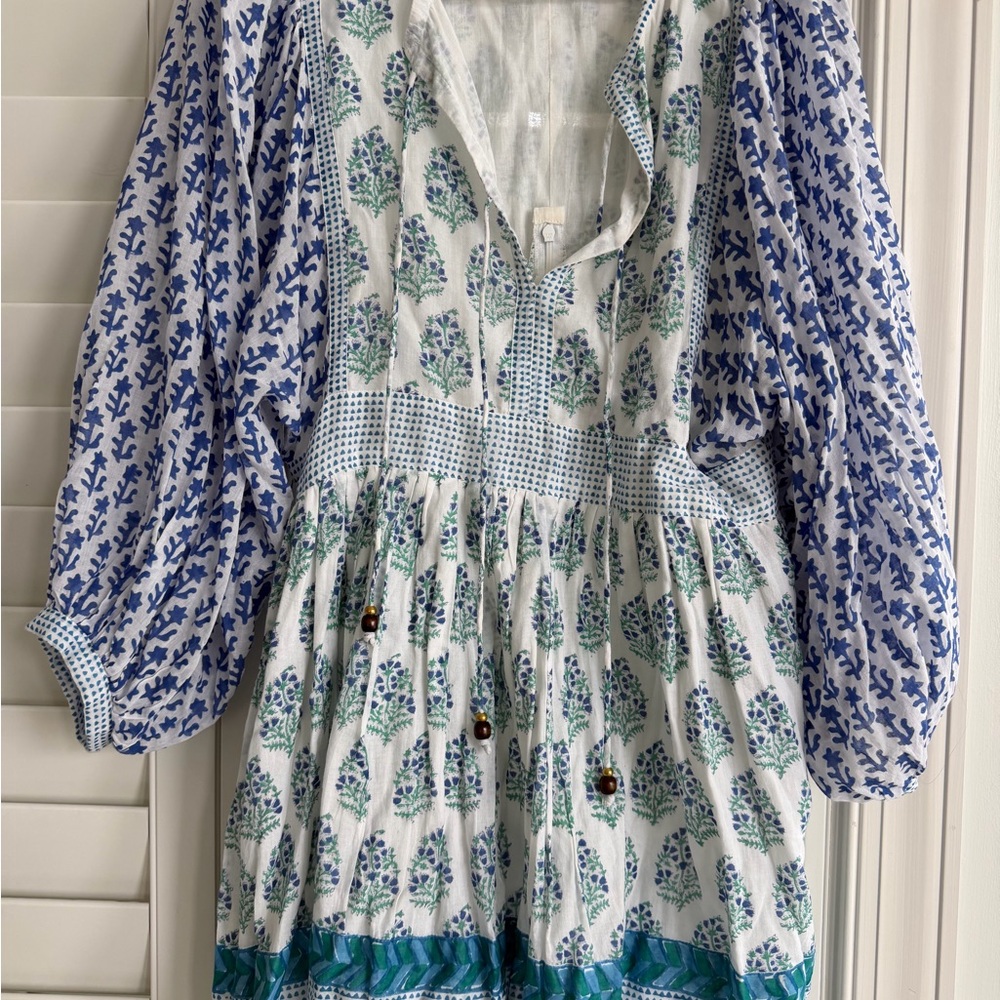 Beautiful Oliphant Blue and Green Patterned Dress